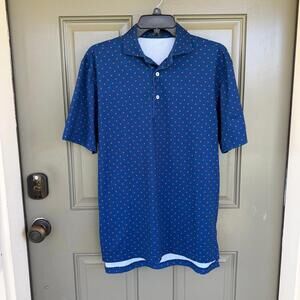 Turtleson Mini Dot Performance Golf Polo Shirt Mens Small
